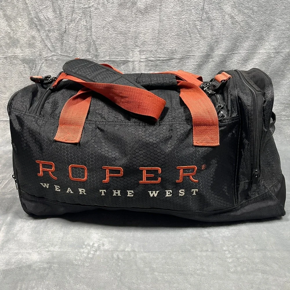 Roper Duffel Bag Large Black Orange Wear The West Western Travel Gym